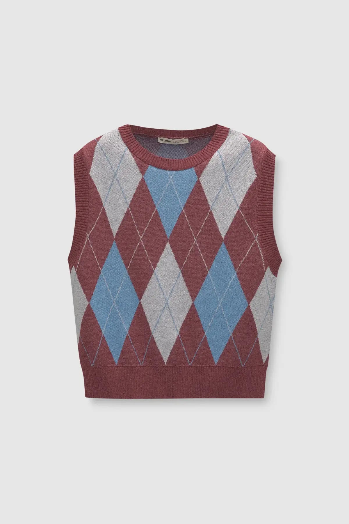 Argyle knit vest