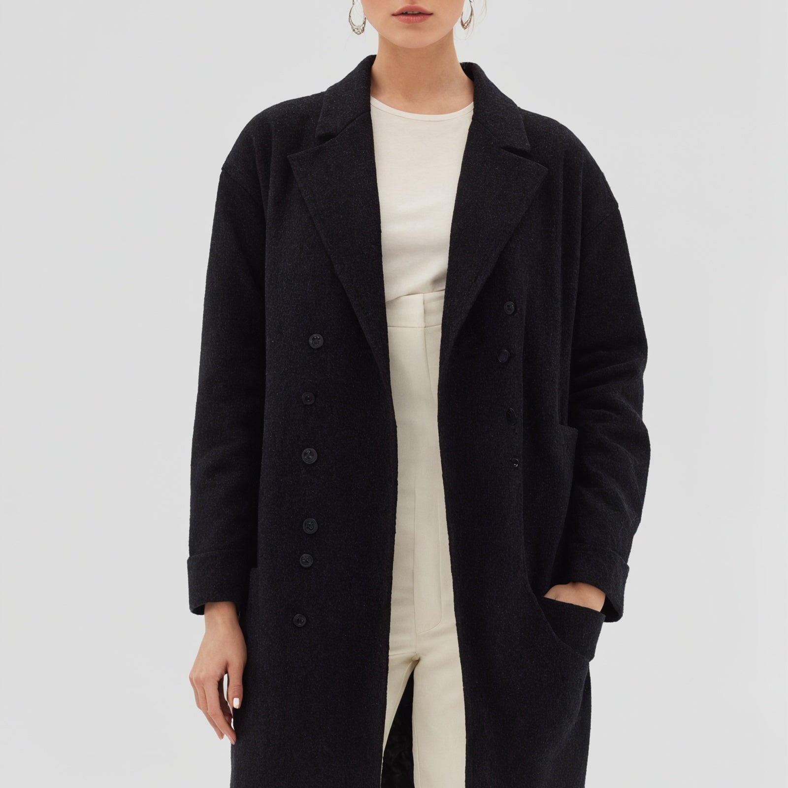 Single Breasted Wool Coat