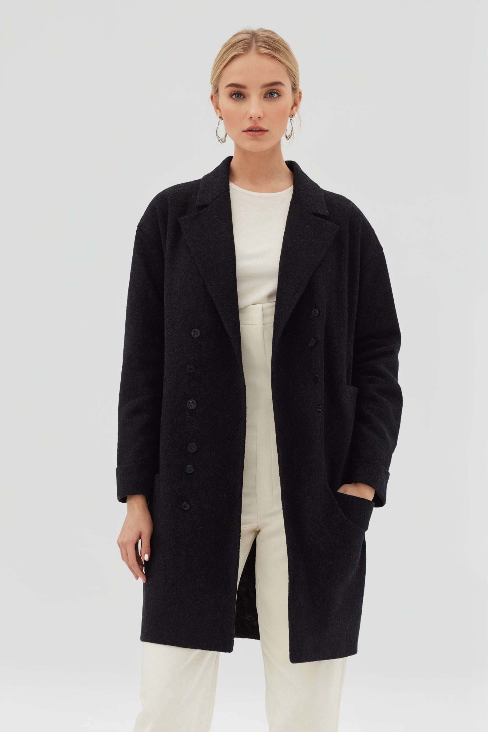 Single Breasted Wool Coat